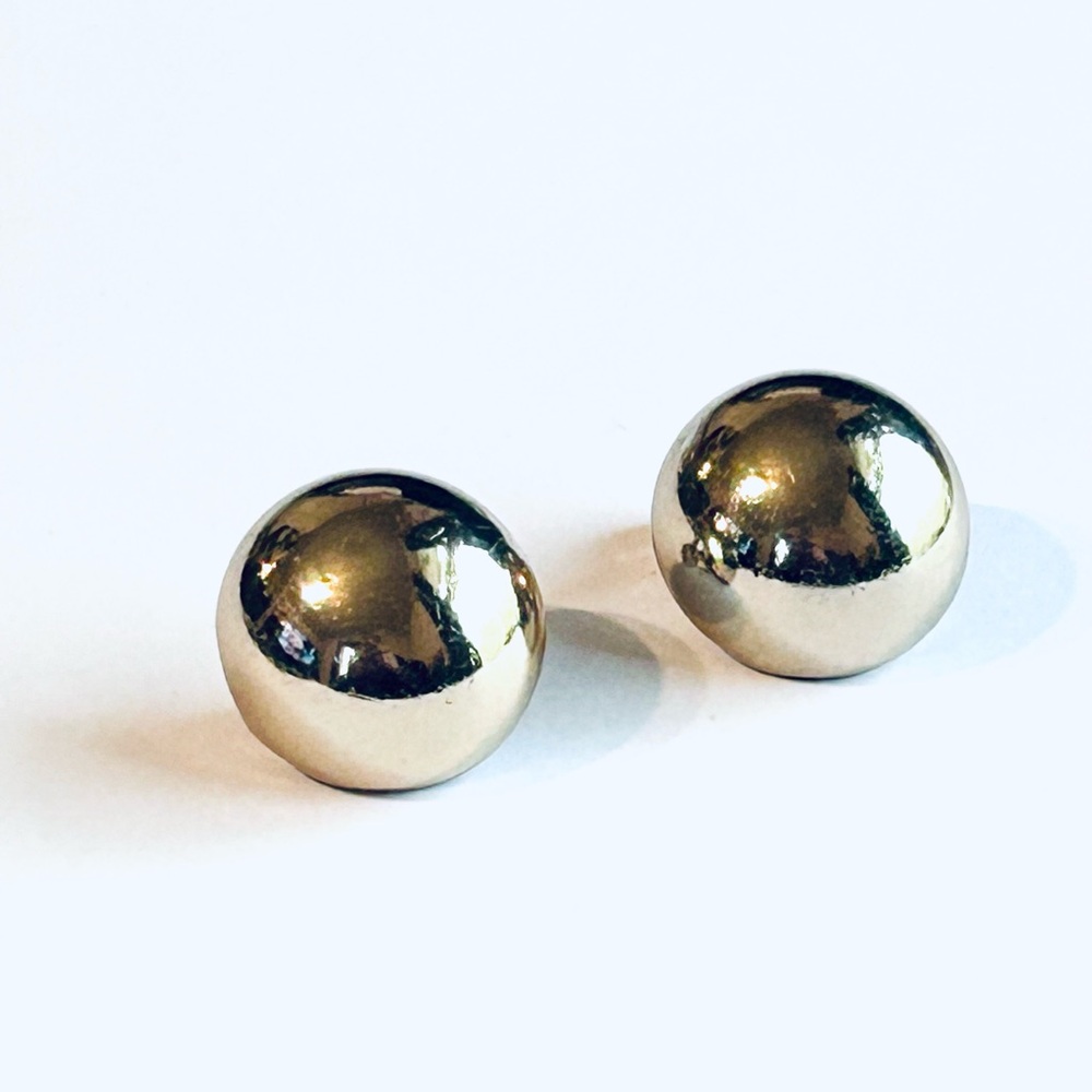 Vintage Monet Gold Stud Clip-on Earrings, Monet Jewelry, Estate Jewelry